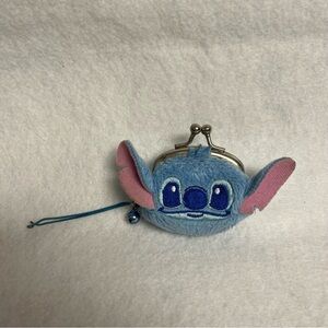 STITCH Tiny Blue Plush Kiss Lock Pouch Charm Disney Japan